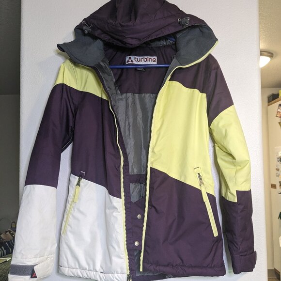 Turbine Boardwear Women's Ski Jacket Size XS Purple/Yellow/White/Grey - Picture 1 of 7